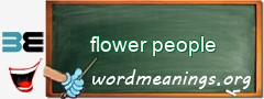 WordMeaning blackboard for flower people